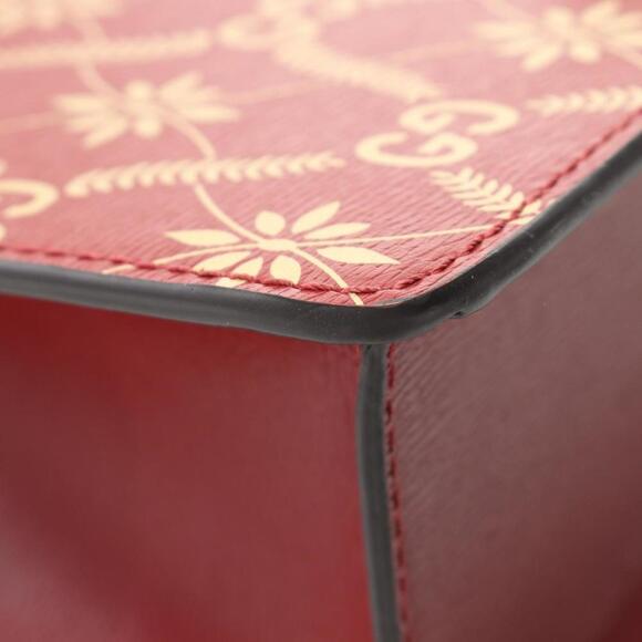 GUCCI Red Leather Shoulder Bag - Picture 6 of 8